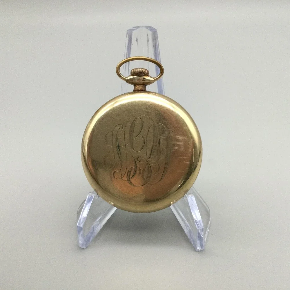 1927 Elgin Pocket Grade 315 Watch Men 45mm 10K GF Manual Wind Cracked Crystal